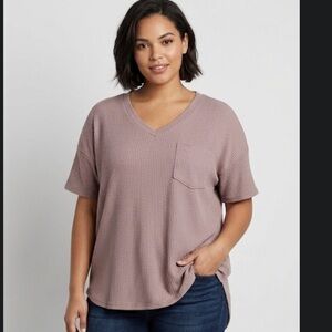 Altar'd State Dusty Rose V-Neck Tee